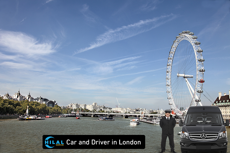 car and driver in london, سيارة مع سائق في لندن